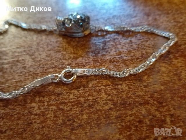 Сребърна гривна с череп проба 925- 3.55 грама нова , снимка 2 - Гривни - 53901956