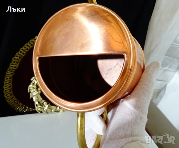 Медна лейка с душ 1 литър,перфектна. , снимка 7 - Антикварни и старинни предмети - 52381845