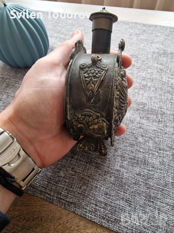 Антична руска месингова барутница , снимка 3 - Антикварни и старинни предмети - 53710272