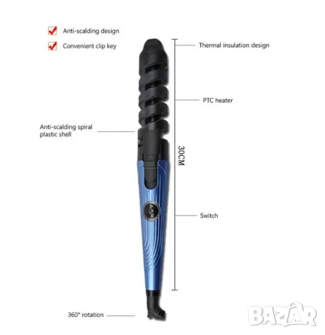 Комплект преса за изправяне, маша за къдрене и гребен за коса 3 в 1, снимка 6 - Преси за коса - 52212745