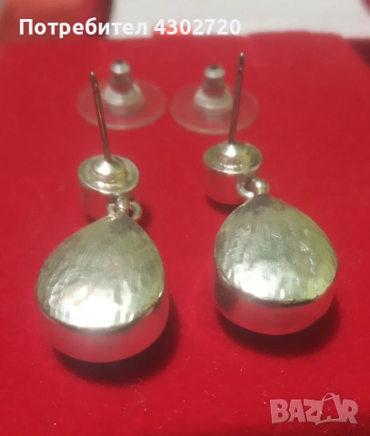 Обеци с кристали и сребърно поктитие, снимка 3 - Обеци - 53763501