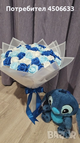 Вечен букет🤍🩵💙