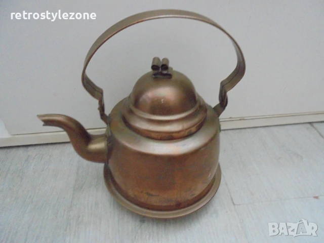 № 8177 стар метален / меден чайник   , снимка 2 - Други ценни предмети - 51342550