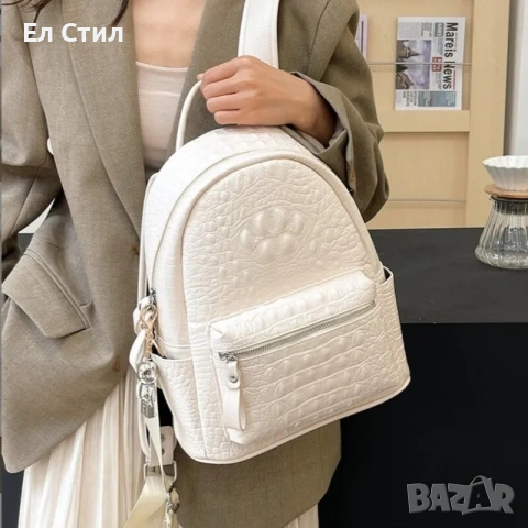 💕Дамска раница Tory Beige цвят екрю, снимка 4 - Раници - 53943798