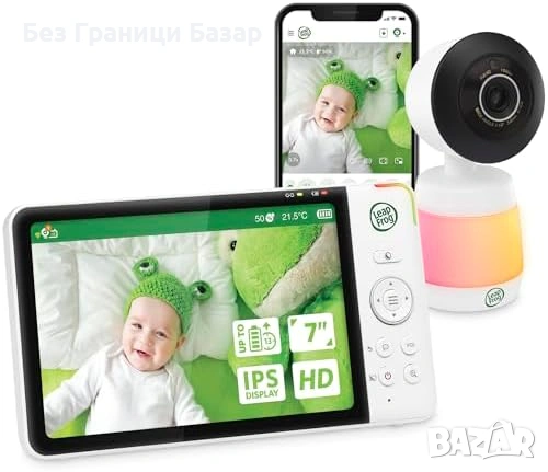 Нов Бебефон LeapFrog LF3927HD 7" HD монитор с цветно нощно виждане app