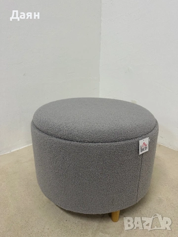 Тапицирана табуретка HOMCOM, плюшено полар, скрито място за съхранение, обръщаем капак