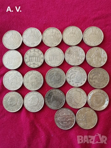 50 евро цента от 11 държави 