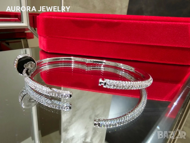 CARTIER Nail Juste un Clou Silver Large Paved Diamonds Гривна Пирон, снимка 7 - Гривни - 52843802