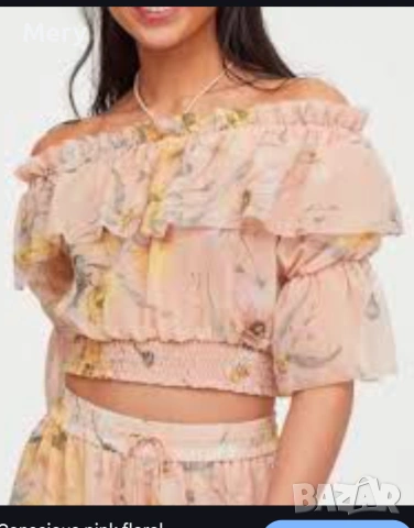 Флорален кроп топ H&M