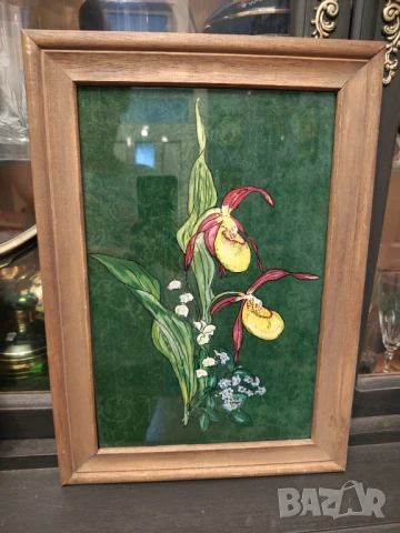 Картина върху стъкло дървена рамка, снимка 5 - Картини - 51109477