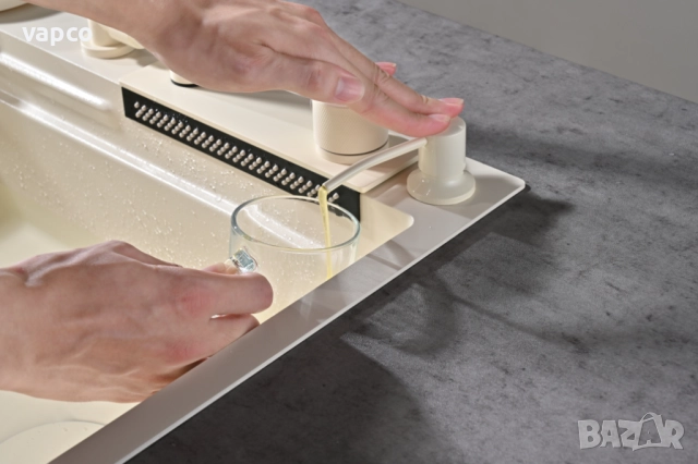 60см Бежова мултифункционална кухненска мивка , снимка 5 - Мивки - 52127816