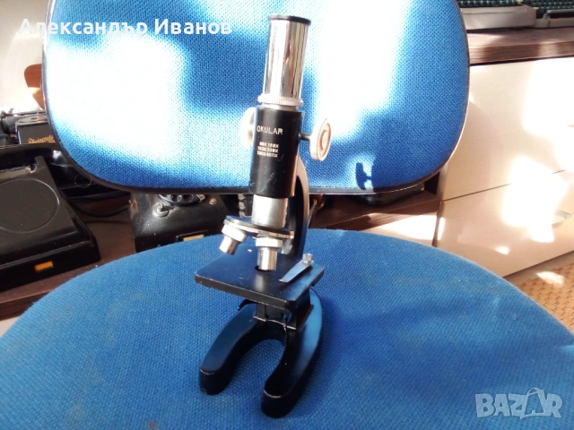 Стар учебен микроскоп, снимка 3 - Антикварни и старинни предмети - 53666622