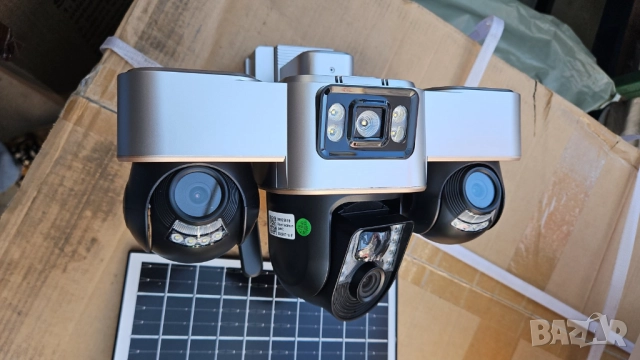 Тройна Wifi камера за видеонаблюдение с въртящи се странични обективи, снимка 4 - IP камери - 52242736
