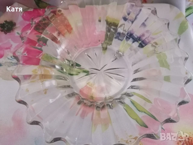 Фруктиера стъклена 60/70 год. , снимка 4 - Чинии - 50674072