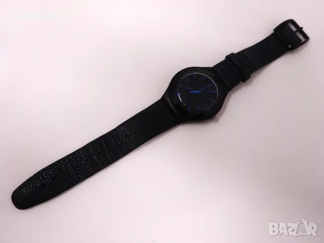 Мъжки кварцов часовник Swatch с оригинална кожена каишка, снимка 8 - Мъжки - 50152714