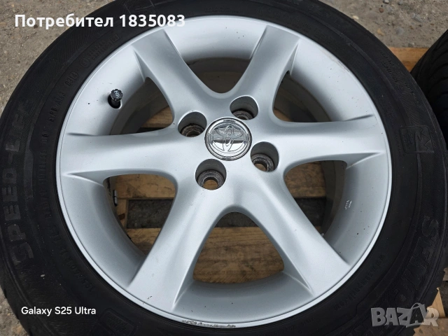 Лети джанти 15ки 4х100 Toyota + летни гуми 195/60/15 Semperit, снимка 4 - Гуми и джанти - 54012609