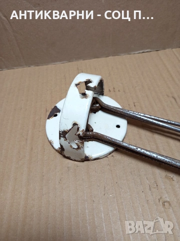 Соц Стара Стенна Закачалка Простир С Емайлирана Основа. НОМЕР 641., снимка 4 - Антикварни и старинни предмети - 53387336