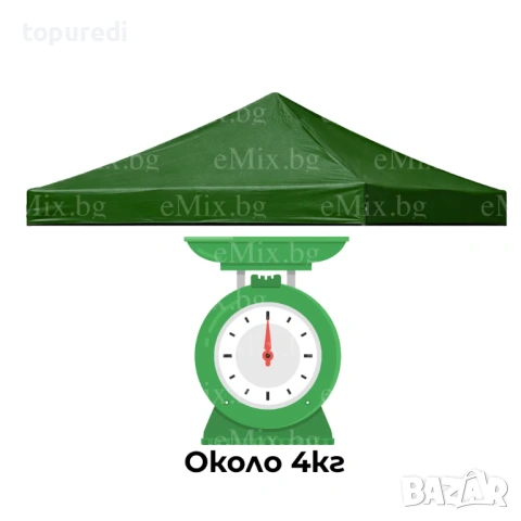 ПОКРИВАЛО ЗА ШАТРА 3X3, ВИСОКОПЛЪТЕН ГУМИРАН ПЛАТ С PVC ЛАМИНАЦИЯ, снимка 4 - Градински мебели, декорация  - 54134129