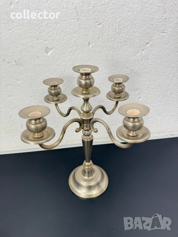 Голям класически свещник с пет рамена. №8018, снимка 2 - Колекции - 53973531