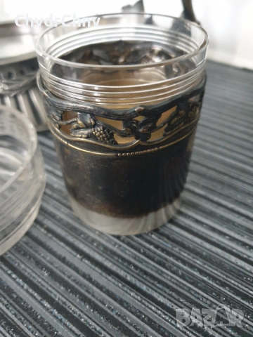 WMF комплект за пиене-пушене/стар ВМФ посребрен фигурален Арт Нуво комплект/чаши-пепелник-кибритник, снимка 13 - Антикварни и старинни предмети - 53950791