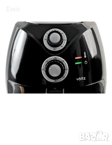 Фритюрник AirFryer, 1600W, 3л., Горещ въздух, Таймер, до 200°C, Черен, снимка 6 - Фритюрници - 47979236