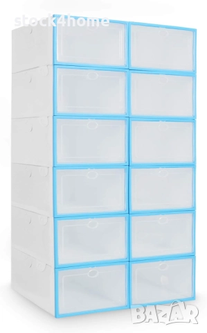 Комплект от 12 броя кутии за съхранение на обувки, Органайзер, снимка 5 - Органайзери - 52961145