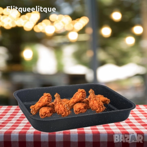 Тава Rosberg, Правоъгълна, Черен/въгл. стомана, мрам. покр., снимка 3 - Съдове за готвене - 52241840