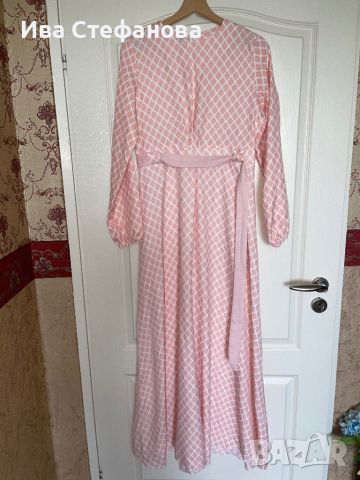 Нова разкошна елегантна ежедневна дълга праскова прасковена розова рокля , снимка 5 - Рокли - 45858932