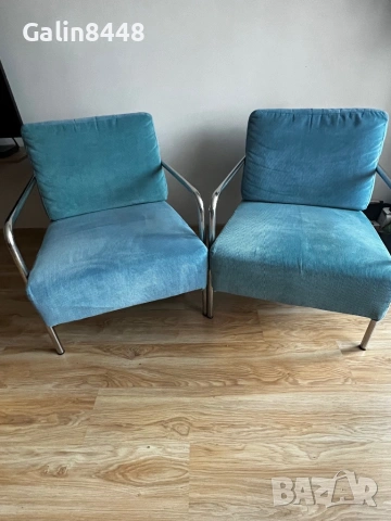Дизайнерски ретро фотьойли от Холандия - метална конструкция, снимка 3 - Дивани и мека мебел - 53861302