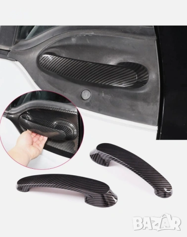 2 бр - Mercedes Benz Smart 2016-2021 капак за външна странична дръжка от карбонови влакна 