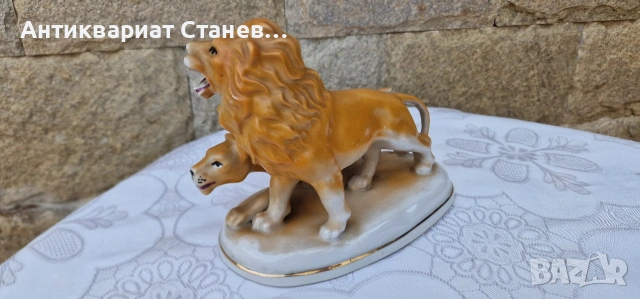 Българска порцеланова фигура- лъв и лъвица, снимка 9 - Декорация за дома - 53875233