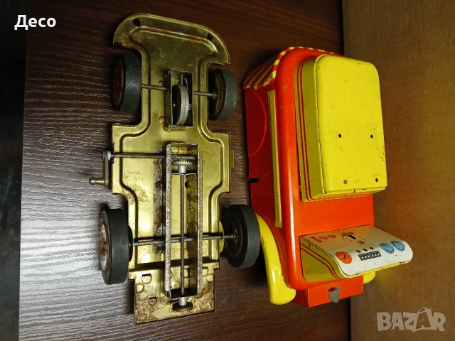 Стара ламаринена играчка мотокар за части., снимка 5 - Колекции - 50785132