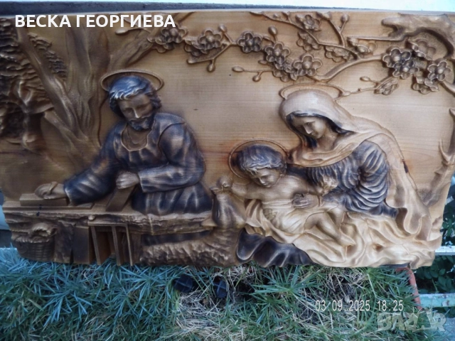 Дърворезба "Рождество", снимка 3 - Картини - 52136436
