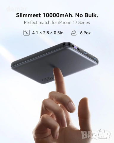 Магнитна външна батерия INIU за MagSafe, 25W Qi2.2 10000mAh, 45W PD, синя, снимка 2 - Външни батерии - 54048581