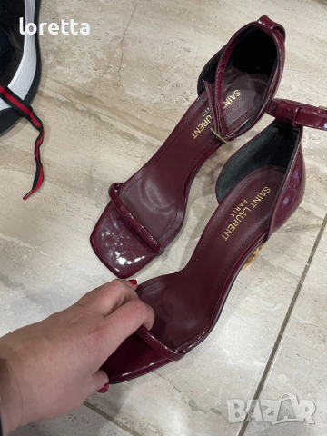 YSL сандали в цвят Бордо , снимка 3 - Сандали - 54259654