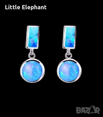 Pre order Висящи обеци син опал,колекция"Famous"/нови