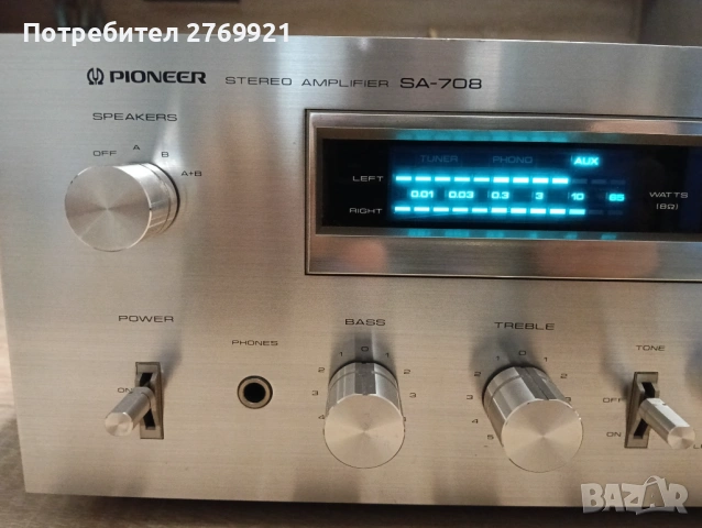 Усилвател Pioneer SA 708, снимка 8 - Ресийвъри, усилватели, смесителни пултове - 53477534