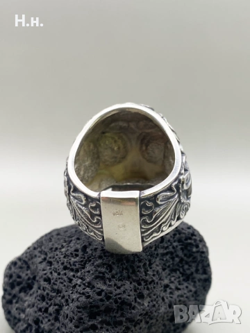 Сребърен пръстен череп, снимка 6 - Пръстени - 53324294