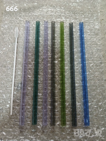 Комплект от 7 стъклени сламки за многократна употреба, снимка 7 - Други стоки за дома - 51478912