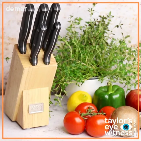 Комплект ножове от 5 части с компактен дървен блок Taylors Eye Witness, снимка 8 - Прибори за хранене, готвене и сервиране - 49988533