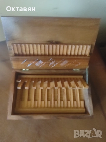 Дървена кутия за сигари/табакера, снимка 5 - Антикварни и старинни предмети - 53931615