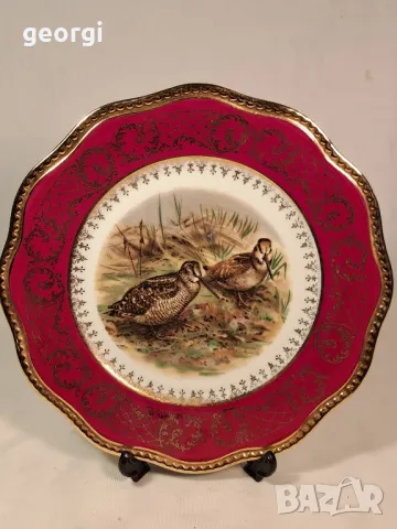 декоративна порцеланова чиния на ловна тематика Limoges 25/1