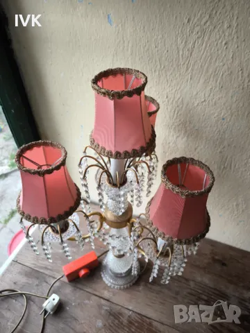 Кристална настолна лампа , снимка 6 - Антикварни и старинни предмети - 49966637