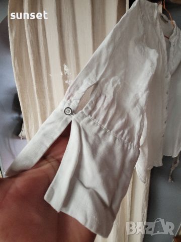 ЛЕНЕНА Бяла риза ZARA- M размер, снимка 9 - Ризи - 46430718