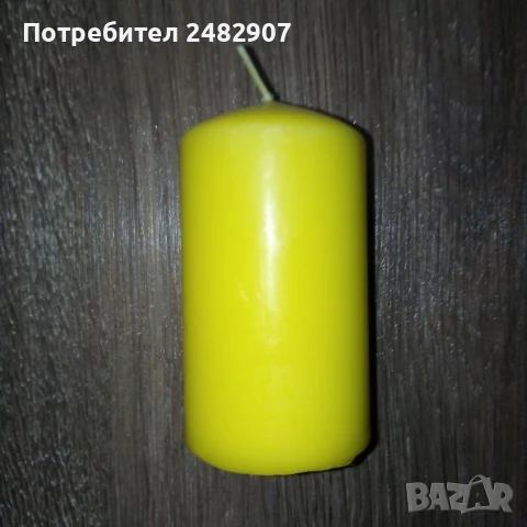 Жълта цилиндрична свещ, снимка 3 - Други - 50987947