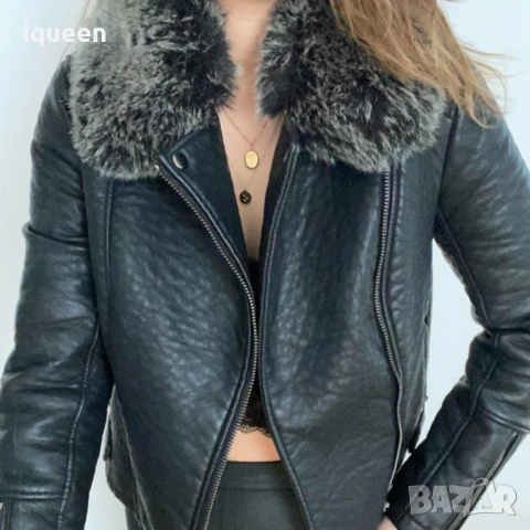 Оригинално кожено яке Topshop, снимка 4 - Якета - 53179482