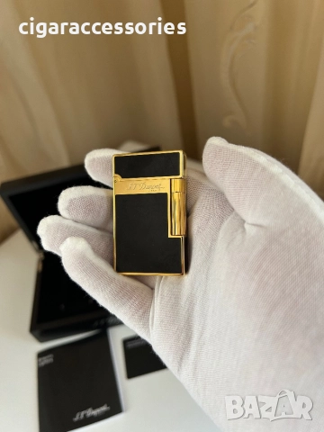S.T. Dupont Ligne 2 – Black & Gold запалка, 2 пламъка, снимка 2 - Запалки - 52857591