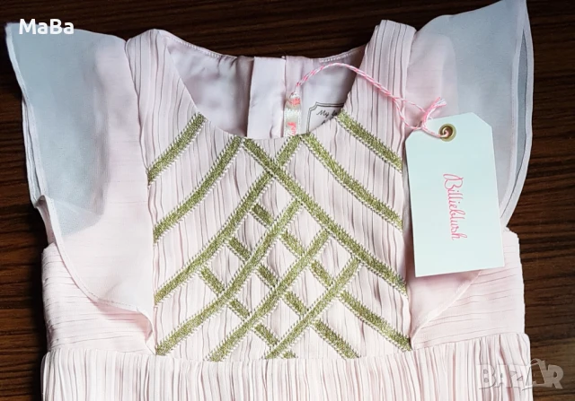 Маркова ОФИЦИАЛНА детска розова РОКЛЯ, с подплата 12год., снимка 2 - Детски рокли и поли - 50782747