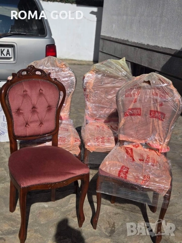 Комплект столове, маса и две кресла, снимка 2 - Маси - 54217562