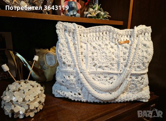 Дамска ръчно-изплетена чанта!, снимка 4 - Чанти - 54001594